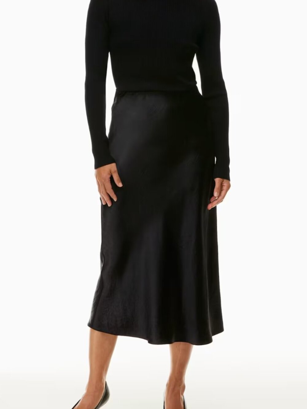Aritzia Babaton Slip Satin Maxi Skirt Size 4 Black
